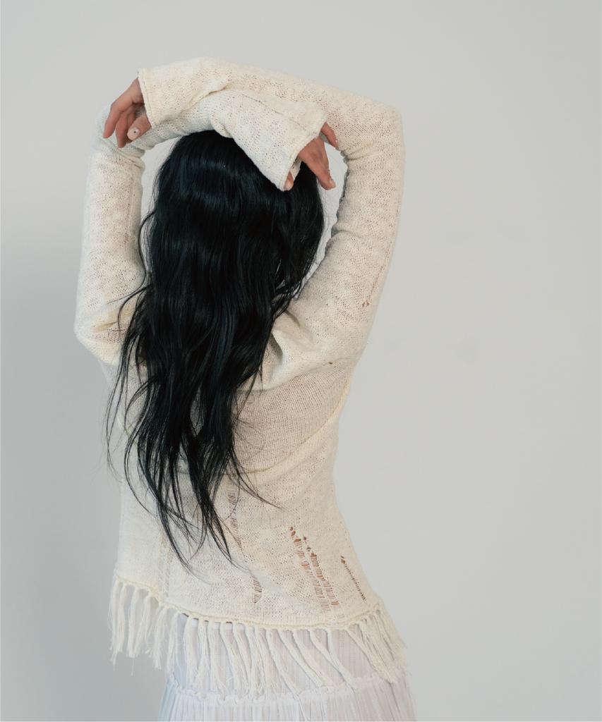 ZIZEMUSEUM Vintage Fringe Knit (Ivory)