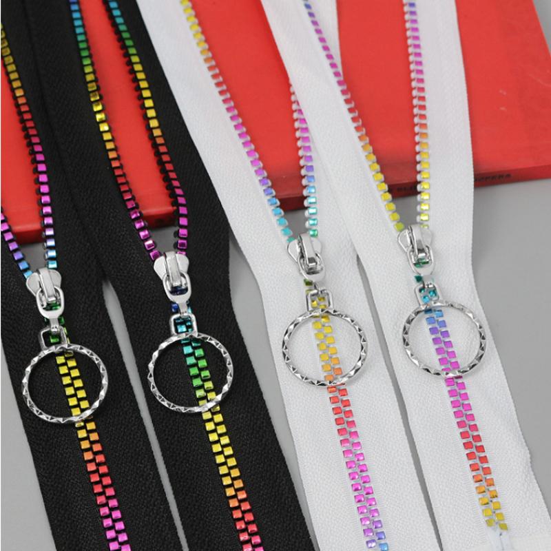 5 # градиентные цветные смоляные молнии, красочные квадратные открытые молнии с автоматическим замком, аксессуары для куртки, аксессуары для одежды, шитье одежды своими руками