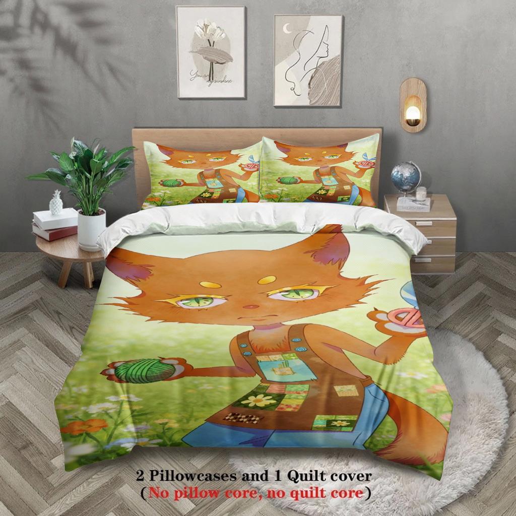 Милый Комплект Постельного Белья Softville Cozy Town Папоротник Одеяло Лиса С Пододеяльником Наволочка Для Декора Детской Спальни
