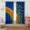 Простые шторы с принтом радуги, Цветное звездное небо, Спальня, Гостиная, Балкон, Кухня, Декоративное окно, Украшение дома