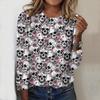 2025 Autumn & Winter Women's New Casual Crew Neck Long Sleeve Top 3D Halloween Pattern Ideal Halloween Christmas Gift