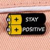 Personality Cartoon Letter Brooch "My Social Battery 1%" Metal Badge Cute Enamel Pin  Clothing
