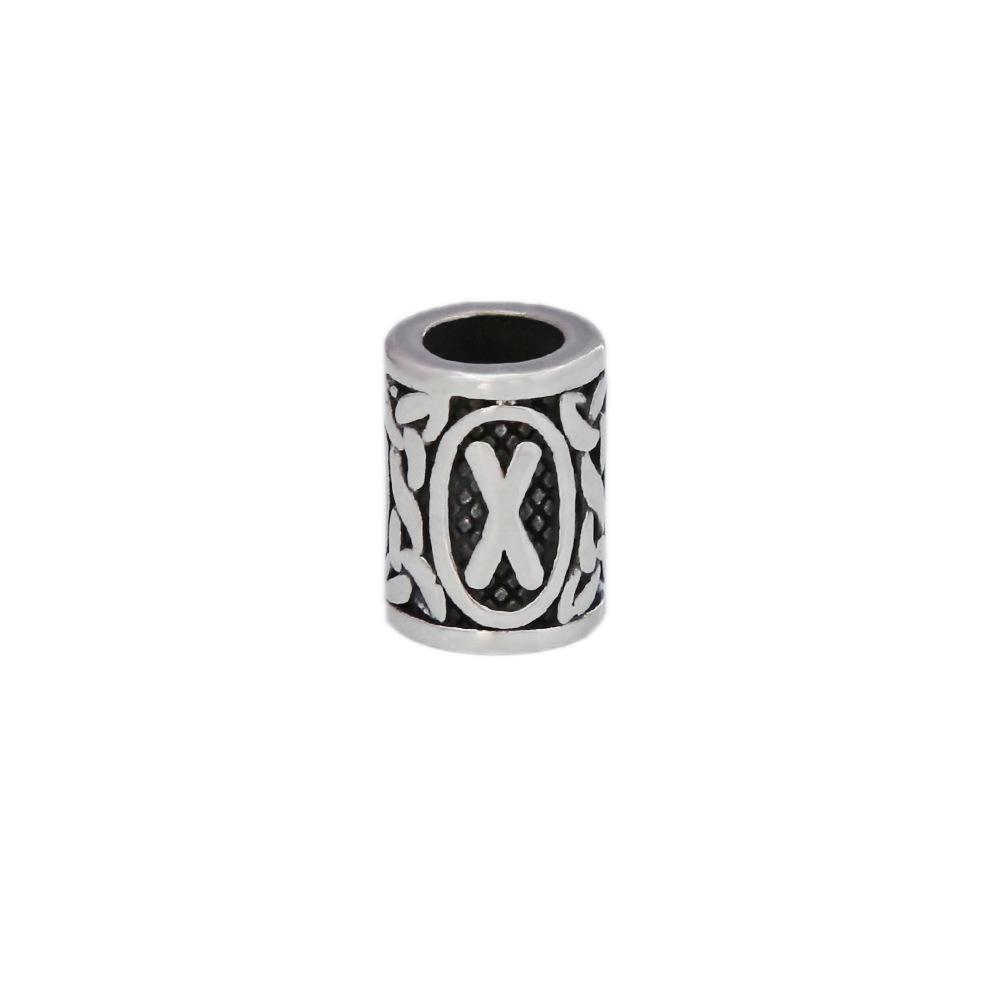 Retro Viking Rune Stainless Steel Beads - Non-Fading Titanium Accessory