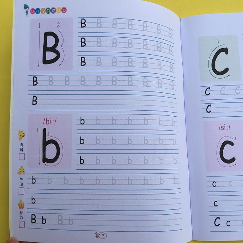 26 ABC English 3-6 Kids Preschool Letter Copybook Drawing Baby Toy Hand Writing English Educational Toys For Children Preschool