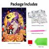 Halloween pearl painting art full pearl gnome pumpkin cat witch hat handmade diy home decorations