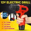12V Электрическая аккумуляторная дрель-шуруповерт ручная дрель 2 скорости 18+1 регулировка крутящего момента литий-ионный аккумулятор перезаряжаемый электроинструмент