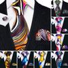 Barry.Wang Tie for Men Fashion Print Necktie Hanky Cufflinks for Party Dating Business