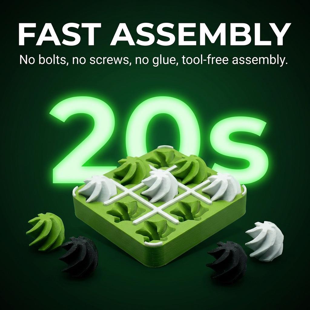 3D Printed Tic-Tac-Toe Decompression Pendant - Creative EDC Office Toy