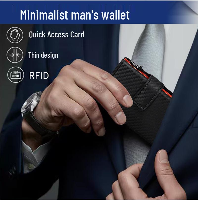 RFID Metal Pop-up Card Holder with Anti-theft Multi-card Slots for Men
