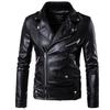 Men's Motorcycle Leather Jacket Lapel Lage Size Personality Oblique Zipper Jacket