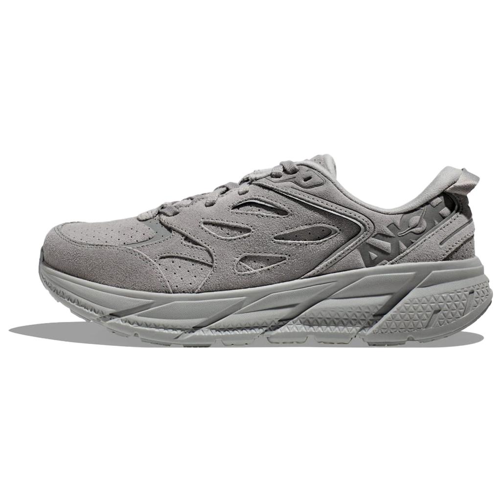 HOKA Clifton L Suede Limestone Men Sneakers Grey 1122571-LLTN