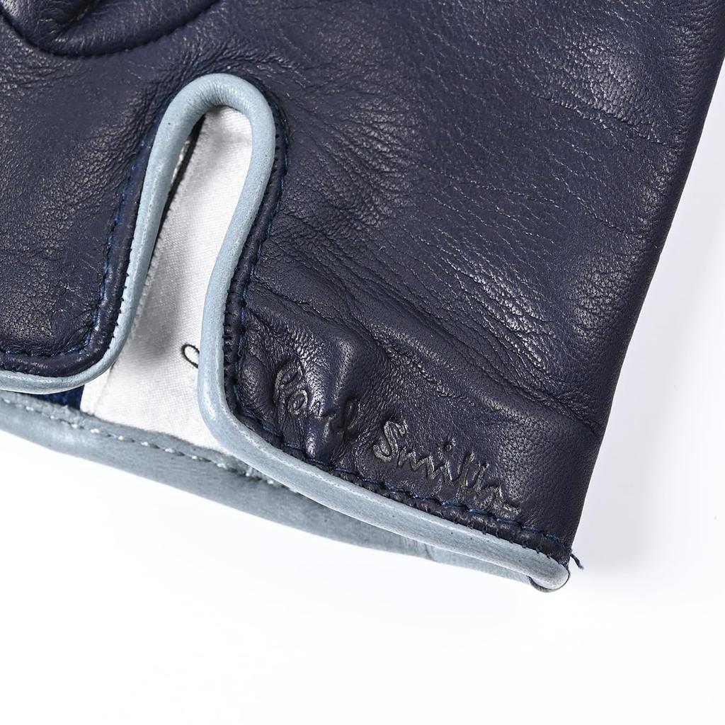 Paul Smith Size 415GL Size 47 L Gloves, Check, Men's, Navy/Gray, L02122, (Used)