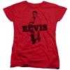 Elvis Presley Jamming Womens T Shirt Red Officially Licensed