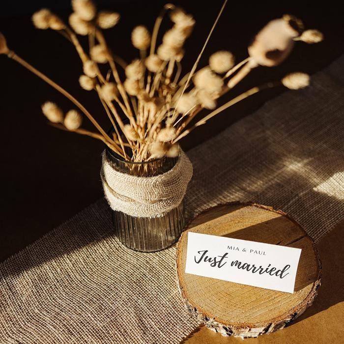 Chemin de Table en Jute - CREATIVE DECO - Blanc crème - 20cm x 10m - Déco Table Noel Mariage
