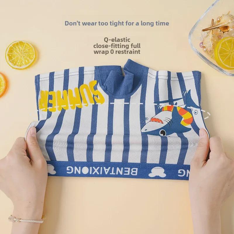 Трусы-боксеры из чистого хлопка типа А для мальчиков, с рисунком из мультфильмов, возраст 3-8 лет