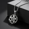Creative Unique Wheel Hub Pendant Necklace Inlaid Cubic Zircon Stainless Steel Necklace Fashion Punk Jewelry for Men Gift