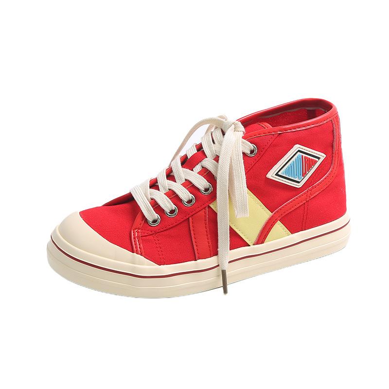 Дофаминовое сочетание цветов, платформа, парусиновые туфли, женские, 2025, новая мода, универсальные, удобные, дышащие, спортивные и повседневные туфли