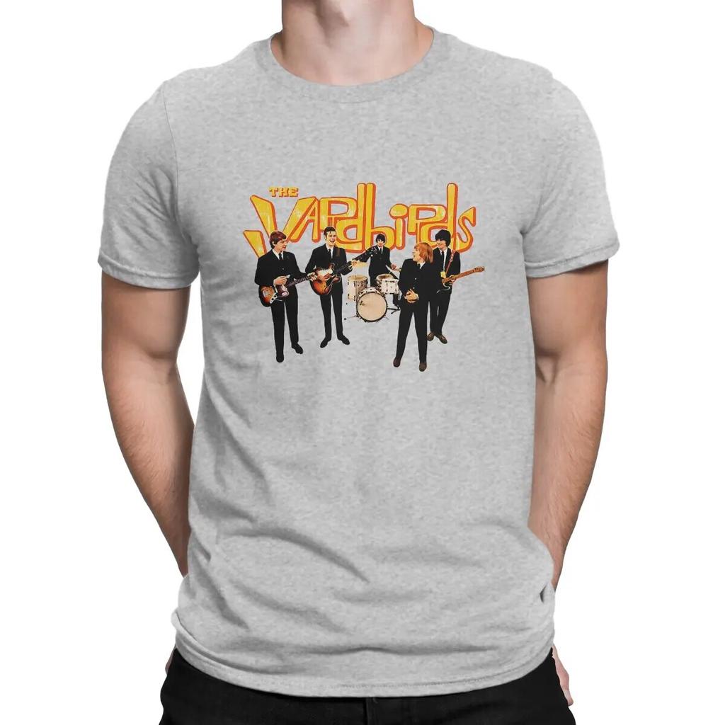 Футболка в стиле британского блюз-рок-группы 60-х годов для унисекс, креативные футболки из чистого хлопка с вырезом The Yardbirds, футболки с короткими рукавами, летние топы