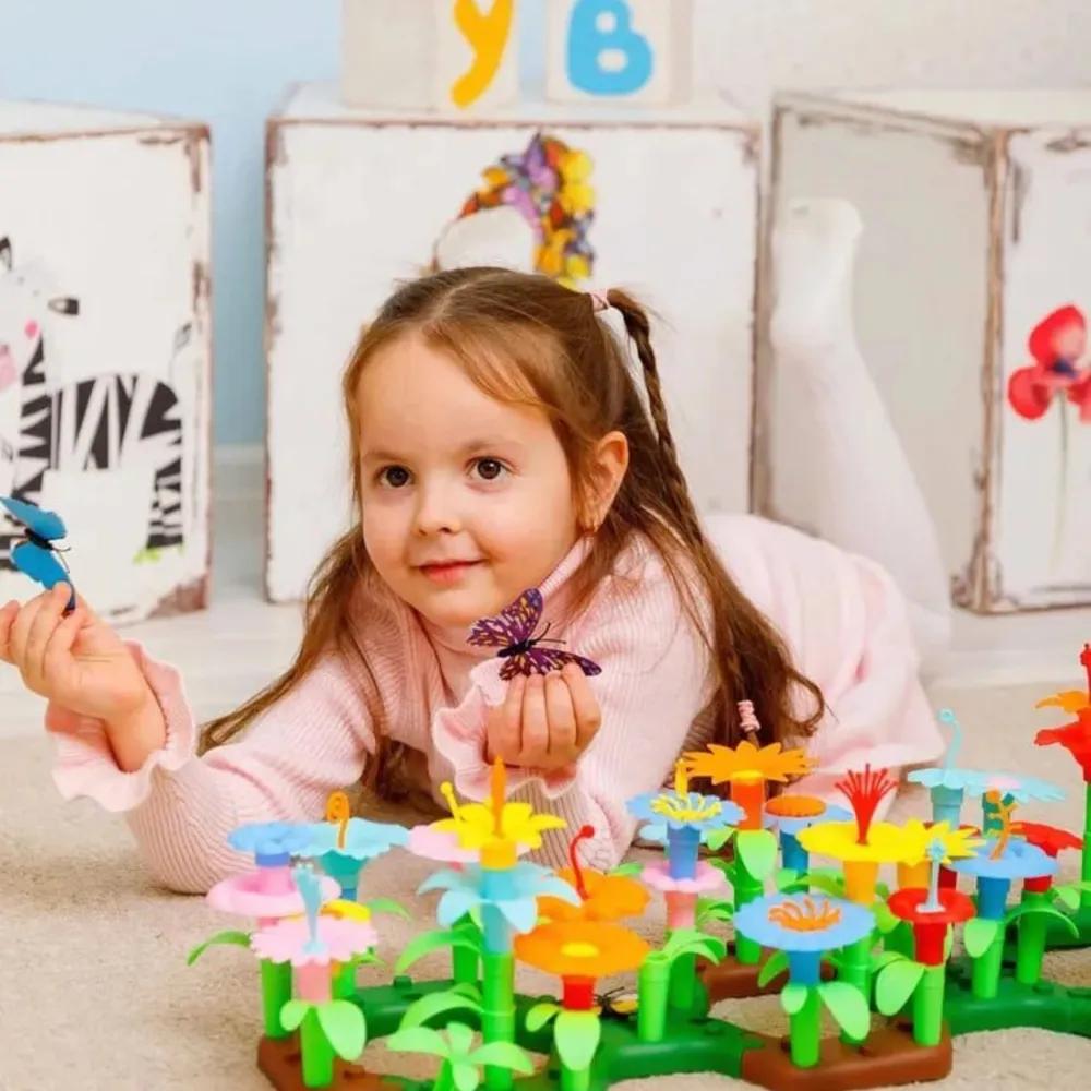 Large building blocks flowers garden bouquet children creative set xxl