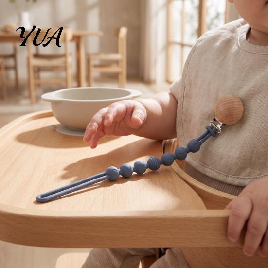 Baby Essentials for Newborns Pacifier Clip, Food-Grade Silicone Teether Holder Chain Infants, Easy Clip BPA-Free Anti-Slip Leash 0-24