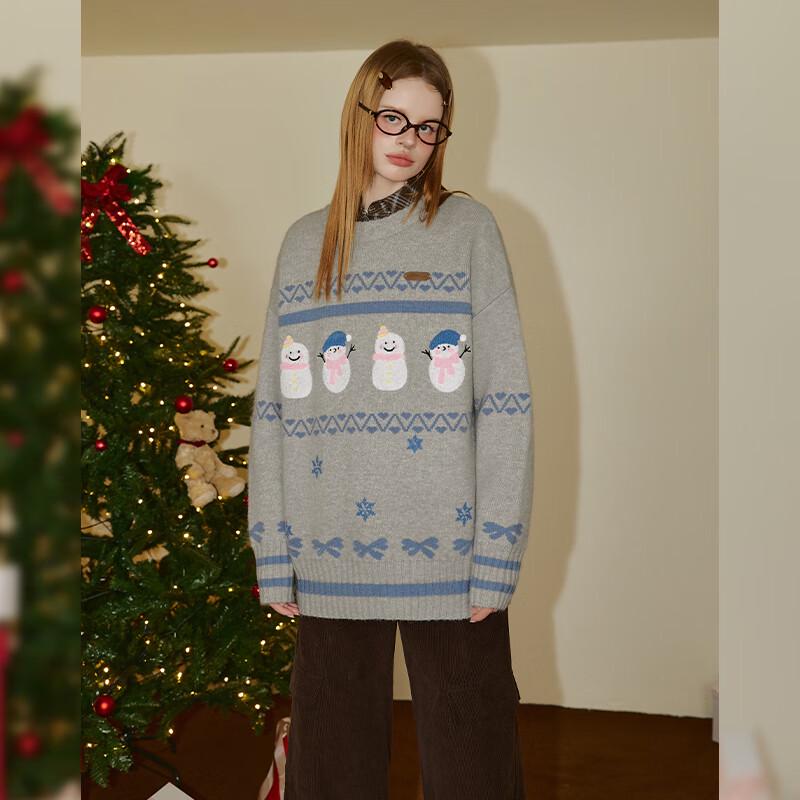 unifree Women's Snowman Pullover Sweater