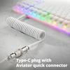 USB C Спиральный Игровой Кабель для Клавиатуры Металлический Авиаторский Провод
