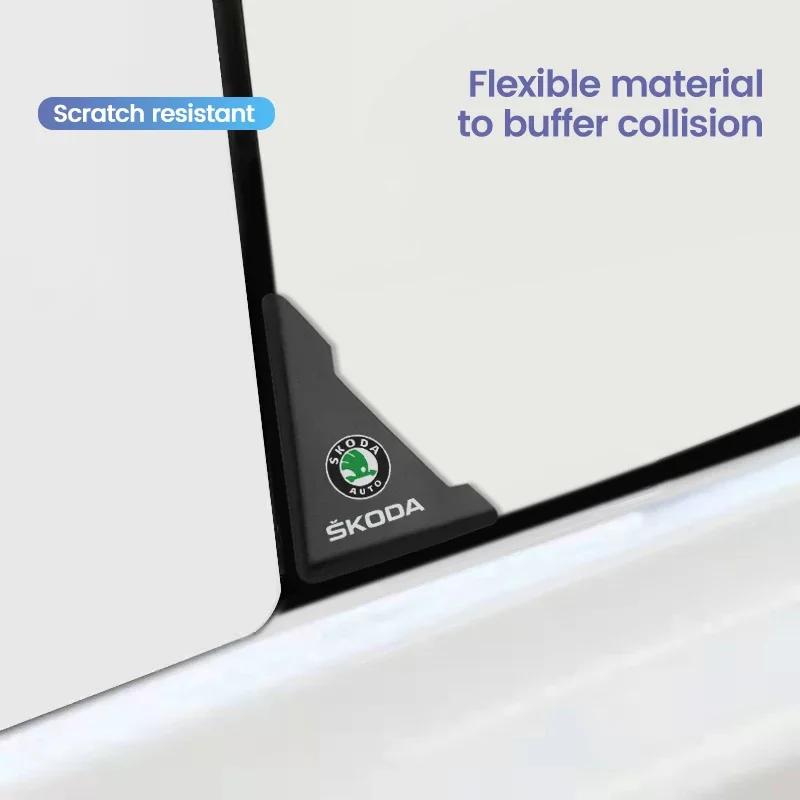 WMZW4 Car Door Corner Protective Cover Silicone Protector Door for Skoda Kamiq Kodiaq Karoq Yeti Octavia Fabia Rapid Superb accessorie