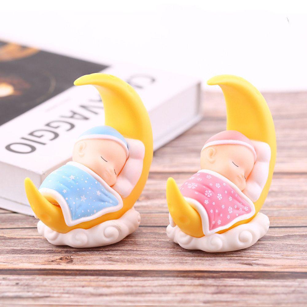 Figurines Cartoon Action Figure Cake Decoration Car Dashboard Ornament Sleeping Baby Moon Doll