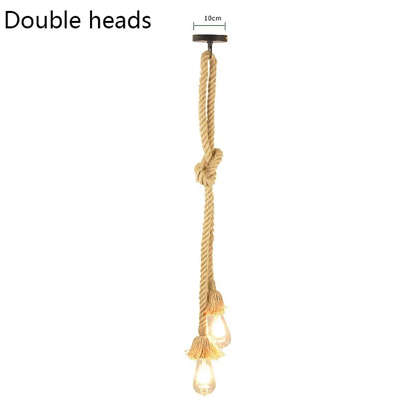 Подвесной светильник из пеньковой веревки в стиле ретро, американские промышленные подвесные светильники, креативные потолочные светильники в стиле лофт и кантри, светодиодные лампы Эдисона E27