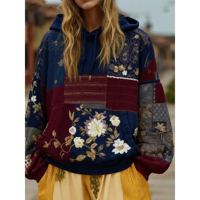 Oversized Hooded Sweatshirt With 3D Letter Print Long Sleeve Casual Pullover Women 2026 Winter