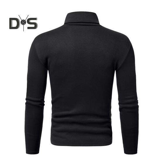 Spring Autumn Men Fitness Top Slim Fit High Collar Stretchy Long Sleeves Solid Color Pullover Fitness Sport Top Winter Bottoming Clothes