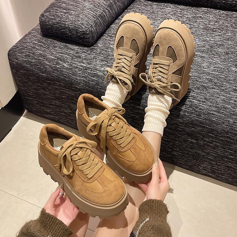 Aphixta Женские Повседневные Кроссовки Ботинки Обувь Женская Шнуровка Платформа Увеличение Роста Современные Ботинки Массивная Подошва Хаки Ботильоны