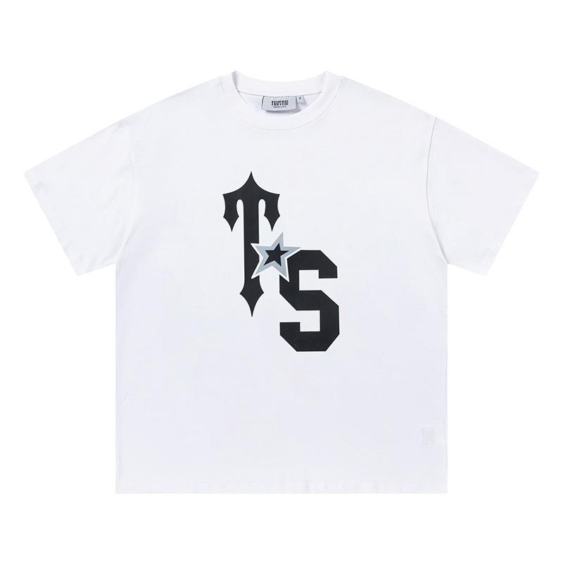 Cross-border new graffiti letter printing European and American street trendy brands loose and versatile casual men's and women's short-sleeved round