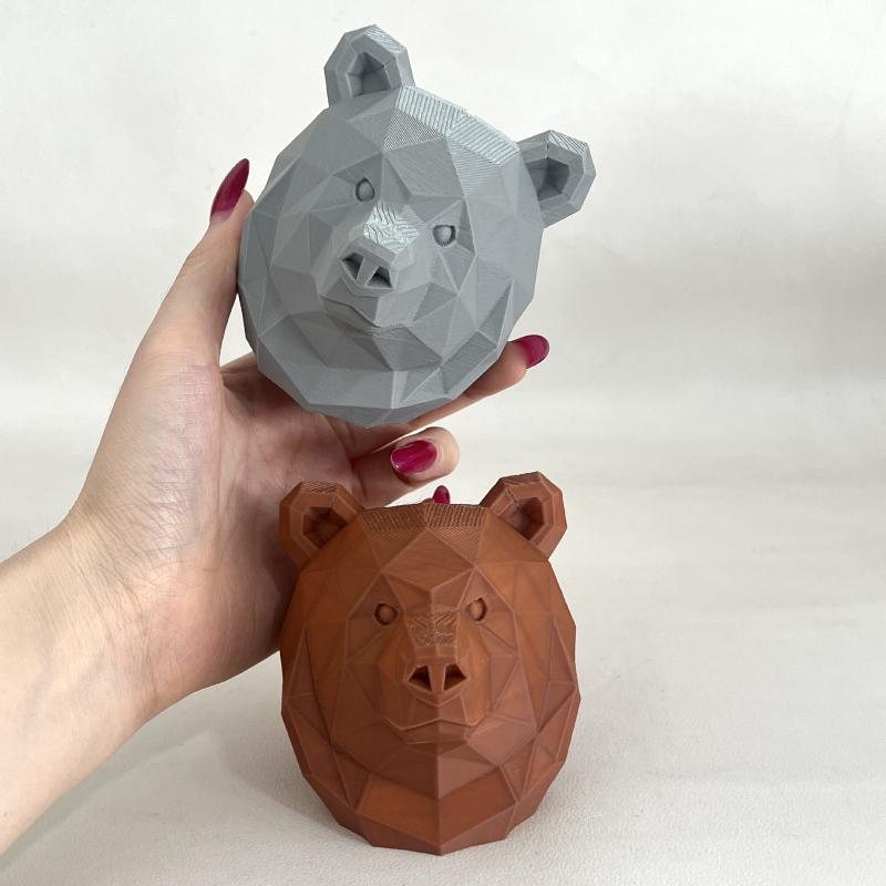 3D-печатная статуэтка в форме головы медведя, домашнее настольное украшение, декорация крышки сцепного устройства прицепа автомобиля