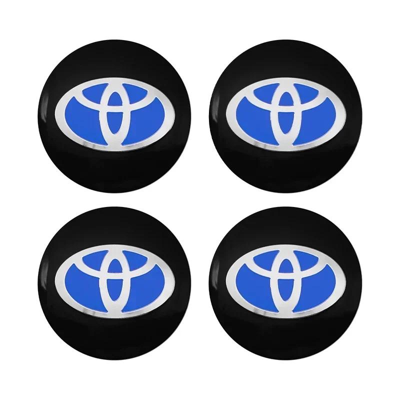 4pcs 56mm Car Styling Wheel Center Hub Caps Stickers Badge Emblem Decoration Decal For Toyota Corolla Auris CHR Yaris Rav4 Hilux