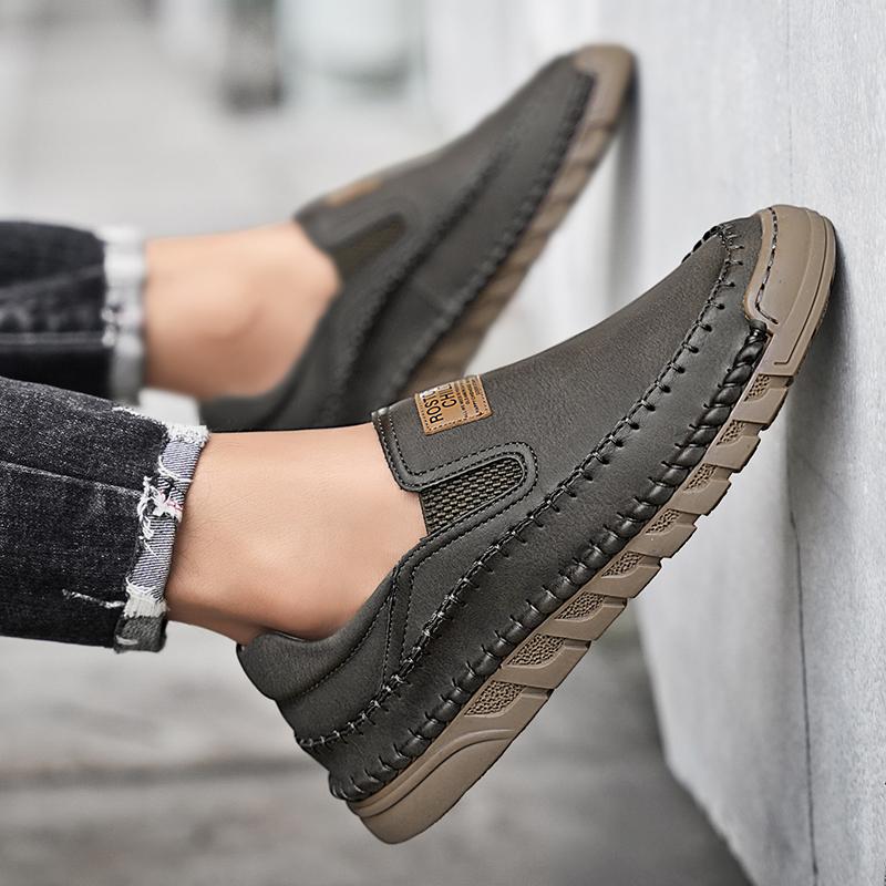 38-46 Уличная кожаная обувь Мужские кроссовки для хайкинга Обувь для вождения автомобиля Кожаная обувь большого размера Ботильоны