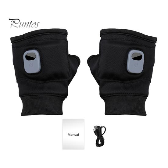 1 пара перчаток с подогревом, регулировка температуры, зимние теплые мягкие перчатки, портативные перезаряжаемые USB-перчатки с подогревом без пальцев