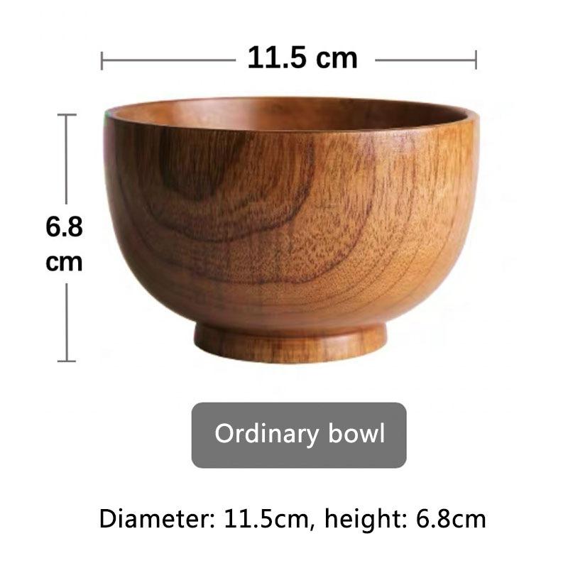 180-800ml Japanese Style Wooden Bowl Salad Soup Rice Bowl Natural Tableware Food Utensil Kitchen Ramen Noodles Dinner Tableware