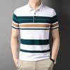 Мужские полосатые рубашки поло с коротким рукавом Деловая повседневная одежда Топы Гольф Спортивные рубашки поло Мужские рубашки поло Slim Fit