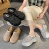 Crystal Mules Platform Shoes Woman's Mesh Slippers Casual Flat Sandals Summer 2025 Trend Dress Comfort Wedges Sandalias Size 35