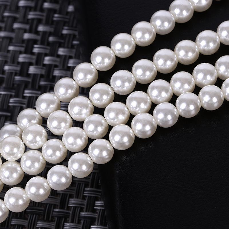 Высокоглянцевые перфорированные бусины из АБС-пластика, имитирующие жемчуг, с прямым отверстием из железной проволоки для бисероплетения своими руками.