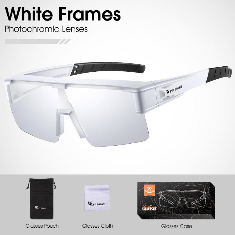 WEST BIKING Cycling Glasses Photochromic MTB Road Bike Glasses UV400 Protection Sunglasses Sport Polarized Eyewear Goggles