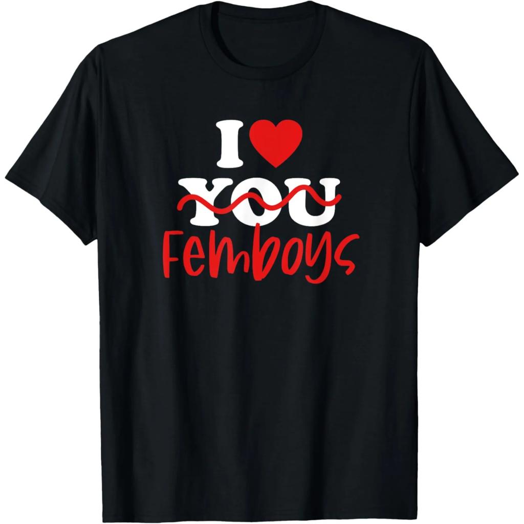Смешные футболки с принтом I Love Femboys Графические футболки Женские футболки с коротким рукавом Женская спортивная одежда Женские топы Графические футболки