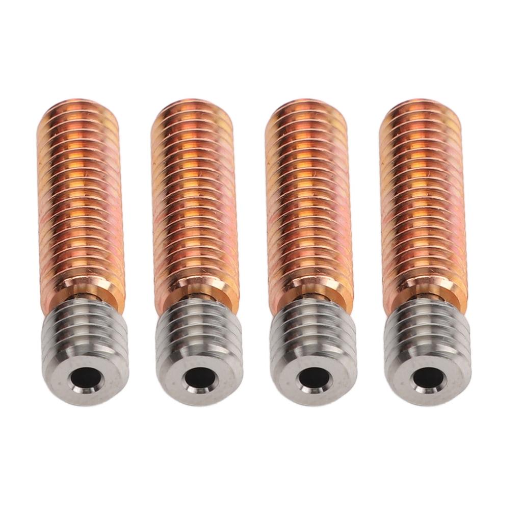 4pcs 3D Printer All Metal Heatbreak Professional Copper Alloy Extruder Throat Tube Replacement for