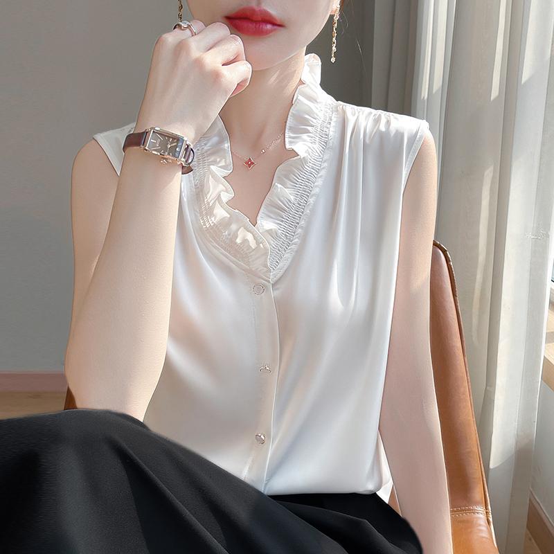Женская летняя рубашка из шелка тутового шелкопряда, 50% шелка, 50% полиэстера, дышащая, легкая, с короткими рукавами, для поездок на работу, повседневная мода