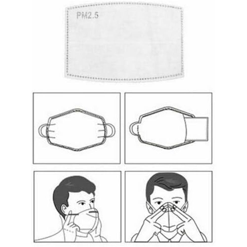 100 X PM2.5 Activated Carbon Filters 5 Layers Replaceable Filters For Face Coverings Cotton Cover Mask Inserts