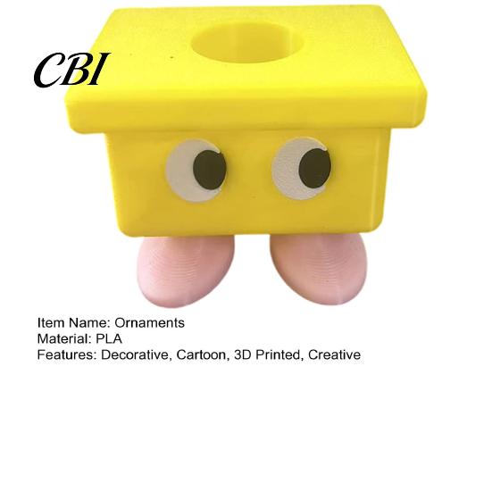 Small Feet Cartoon Stool Ornament 3D Printed Toothbrush Holder, Waterproof Moisture-Proof Cute Stable Non-tip Base Compact Storage Organizer