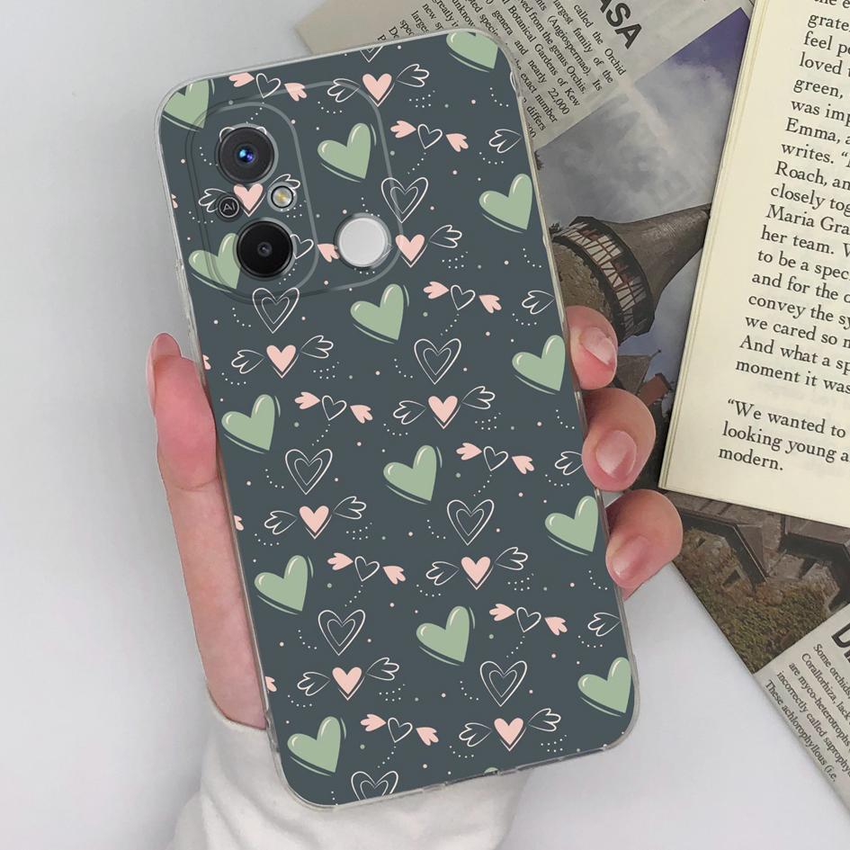 Чехол для Xiaomi Redmi K60 K50 K40 12C 10C 9A 8 7 Note 9 10 11 12 Pro, чехол Love Heart, милый медведь, мягкие силиконовые прозрачные чехлы из ТПУ для телефонов Redmi Fundas