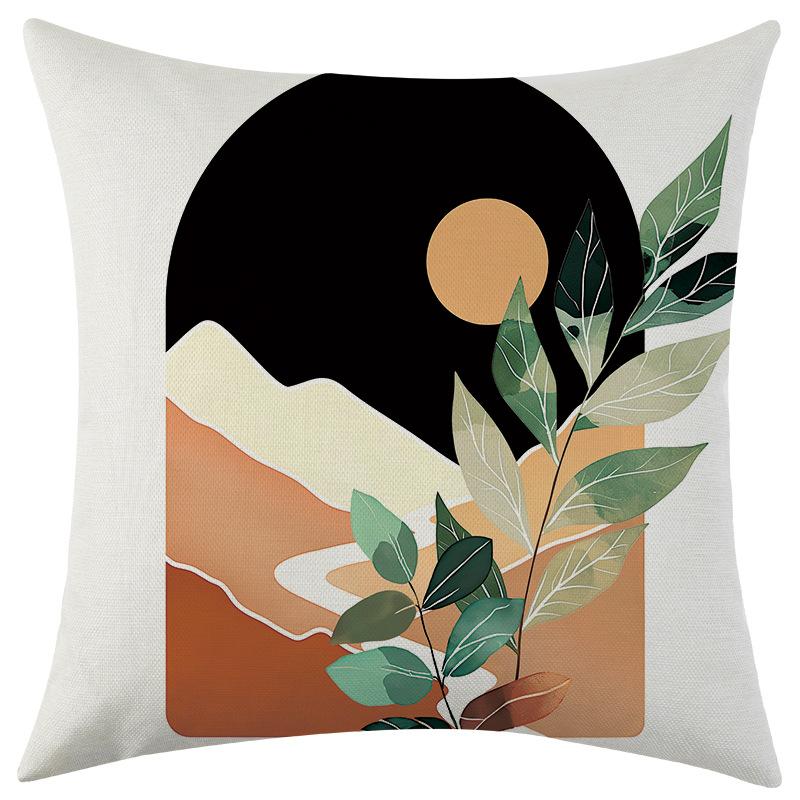 New Geometric Striped Abstract Floral Linen Pillow Cover Car Sofa Lumbar Pillow Cushion