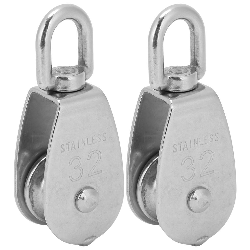 2 шт. Кабельный одинарный блок из нержавеющей стали, подвесное колесо для троса, буксировки, подъема